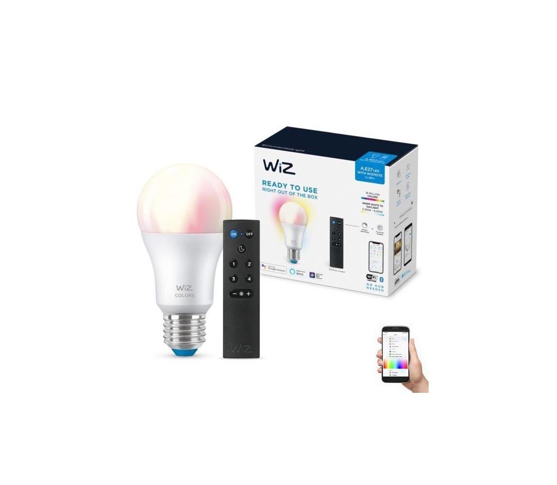 WiZ LED RGBW Stmievateľná žiarovka A60 E27/8,5W/230V 2200-6500K  CRI 90 Wi-Fi+DO - WiZ 