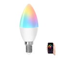 LED RGBW Stmievateľná žiarovka C37 E14/6,5W/230V 2700-6500K Wi-Fi - Aigostar