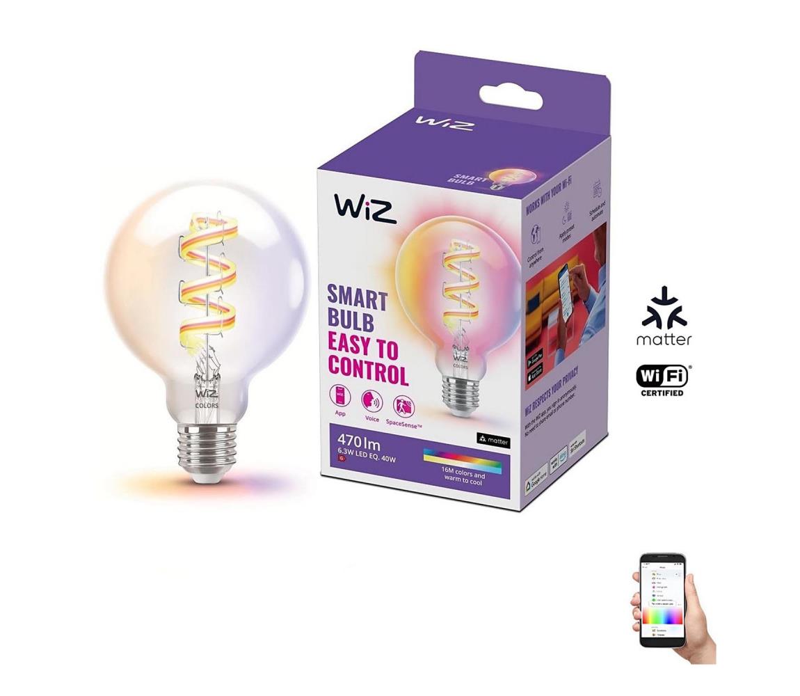 WiZ LED RGBW Stmievateľná žiarovka G95 E27/6,3W/230V 2200-6500K Wi-Fi - WiZ 