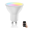 LED RGBW Stmievateľná žiarovka GU10/4,9W/230V 2700-6500K Wi-Fi - Aigostar