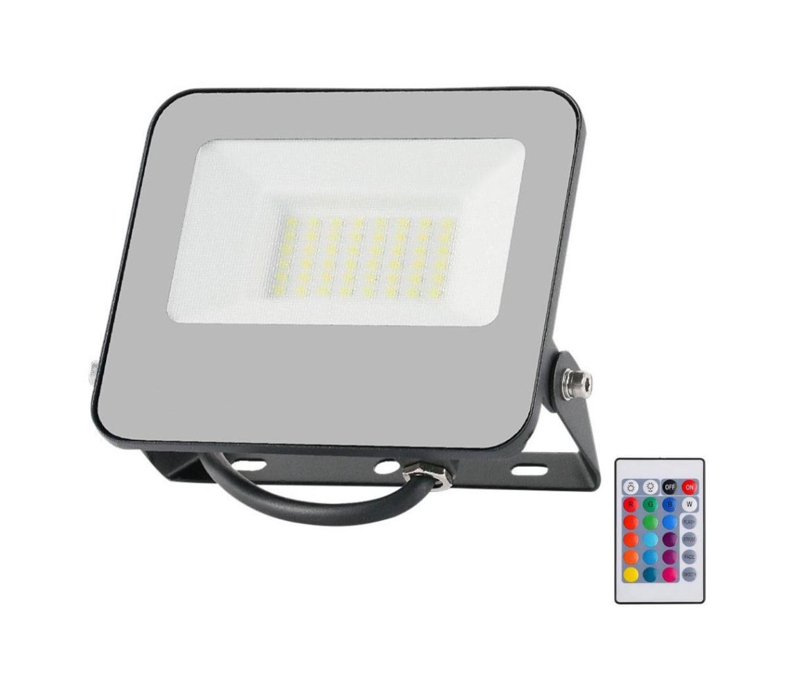 LED RGBW Stmievateľný reflektor LED/30W/230V IP65 šedá + DO