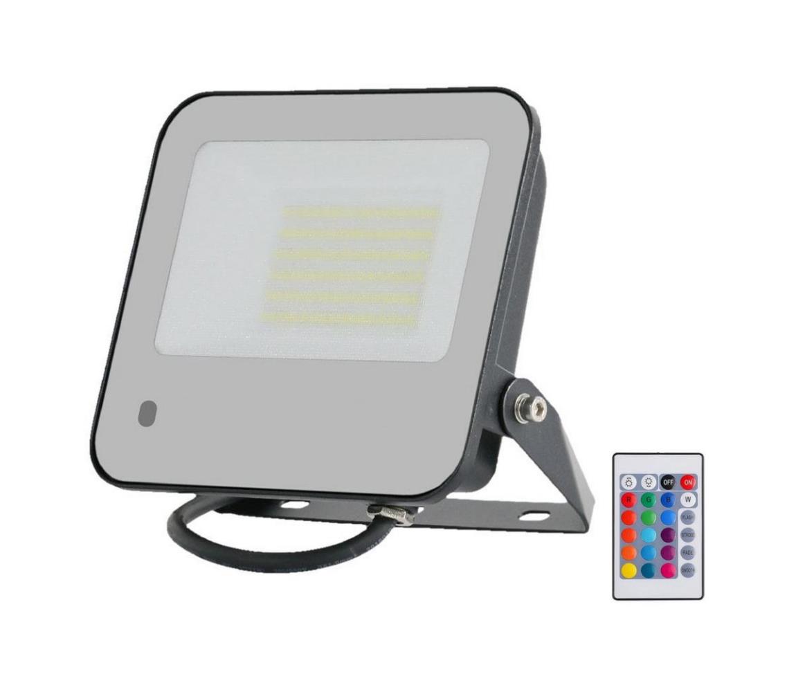 LED RGBW Stmievateľný reflektor LED/50W/230V IP65 šedá + DO