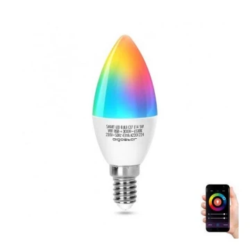 LED RGBW Žiarovka C37 E14/5W/230V 3000-6500K Wi-Fi - Aigostar