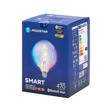 LED RGBW Žiarovka FILAMENT G125 E27/4,9W/230V 2700K - Aigostar