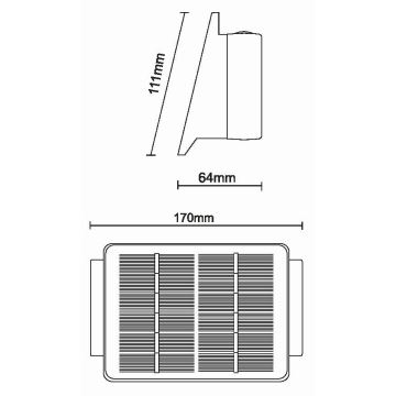 LED Solárne nástenné svietidlo 4xLED/1,5W/3,7V IP54 čierna