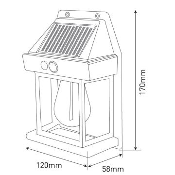 LED Solárne nástenné svietidlo so senzorom LANTER LED/1W/3,7V IP44 biela