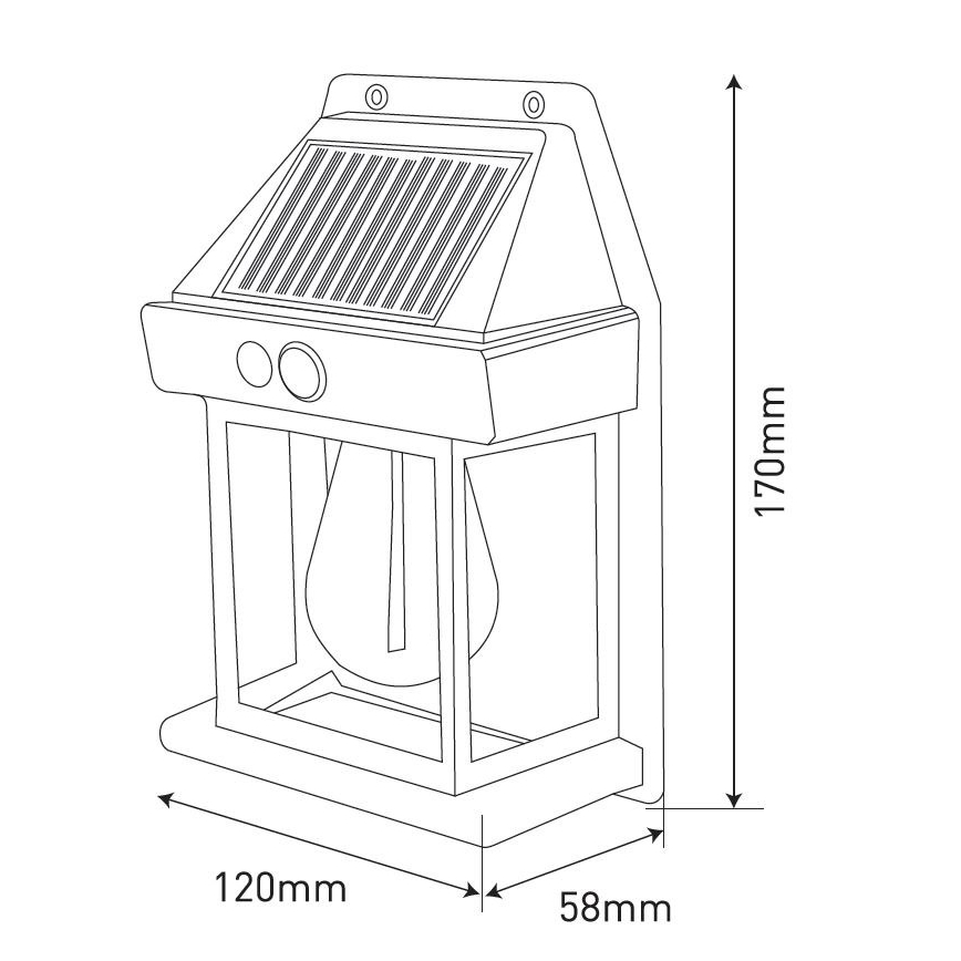 LED Solárne nástenné svietidlo so senzorom LANTER LED/1W/3,7V IP44 biela