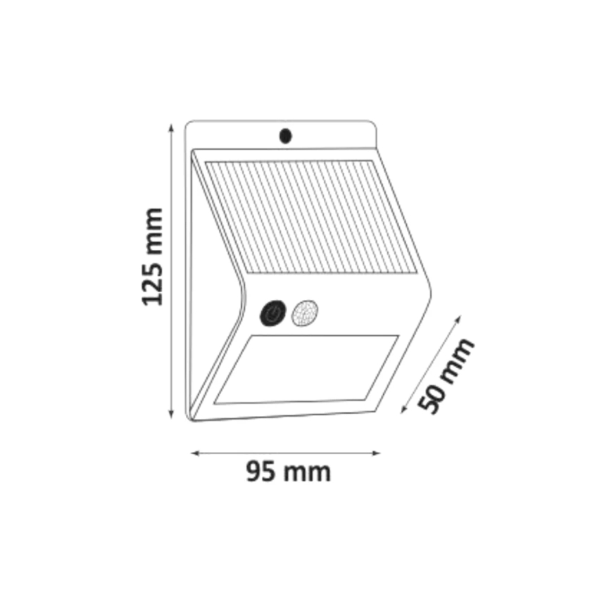 LED Solárne nástenné svietidlo so senzorom LED/2,2W IP44