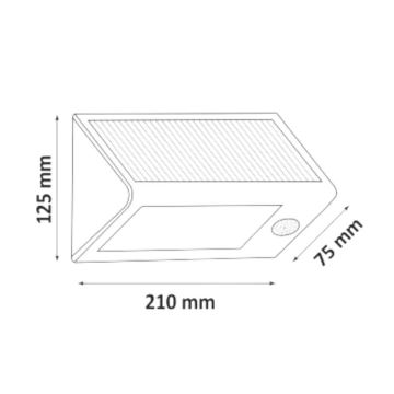 LED Solárne nástenné svietidlo so senzorom LED/5W IP44