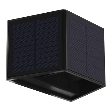 LED Solárne nástenné svietidlo WINGS LED/2W/3,2V 3000K IP54 čierna