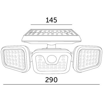 LED Solárny reflektor so senzorom LED/1,5W/3,7V 6000K IP44