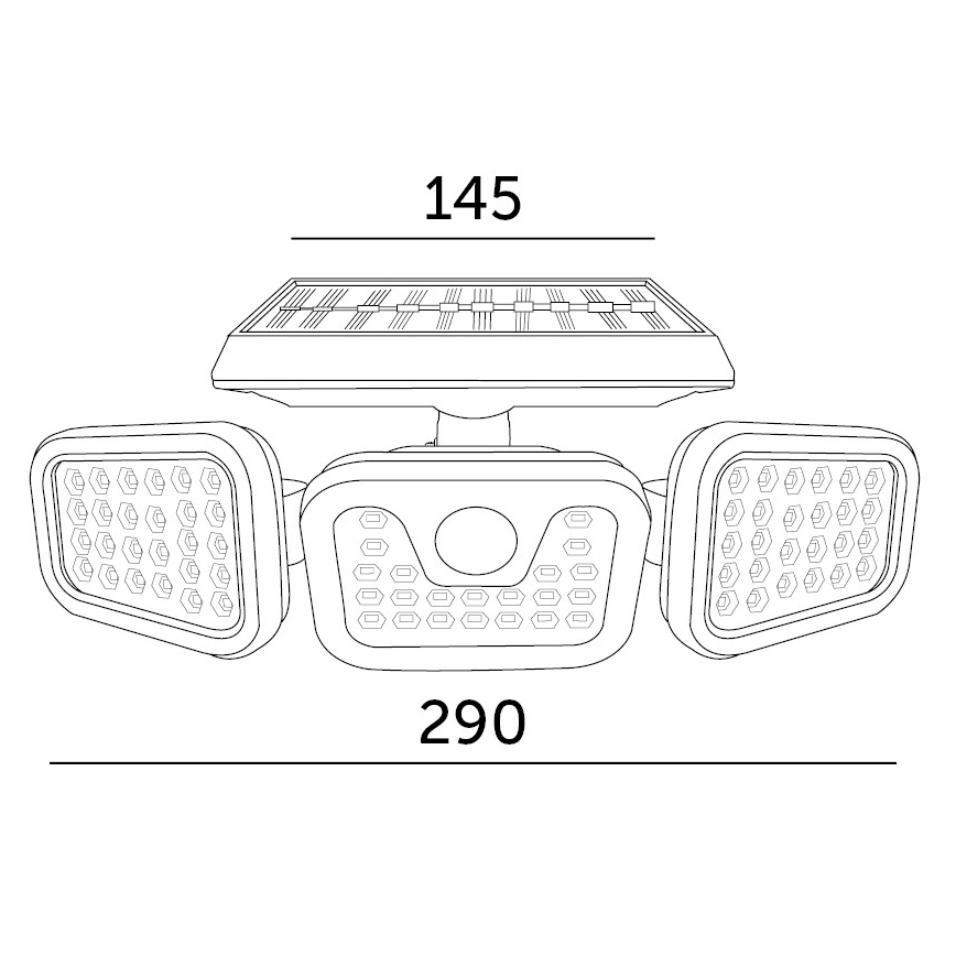 LED Solárny reflektor so senzorom LED/1,5W/3,7V 6000K IP44