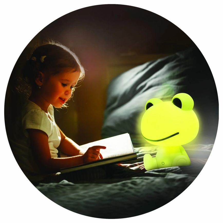 LED Stmievateľná detská dotyková lampa FROG LED/2,5W/3,7V 1200 mAh