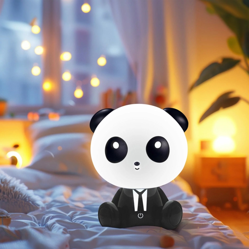 LED Stmievateľná detská dotyková lampa PANDA LED/2,5W/3,7V 1200 mAh