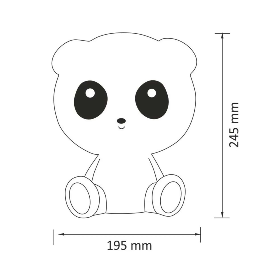 LED Stmievateľná detská dotyková lampa PANDA LED/2,5W/3,7V 1200 mAh