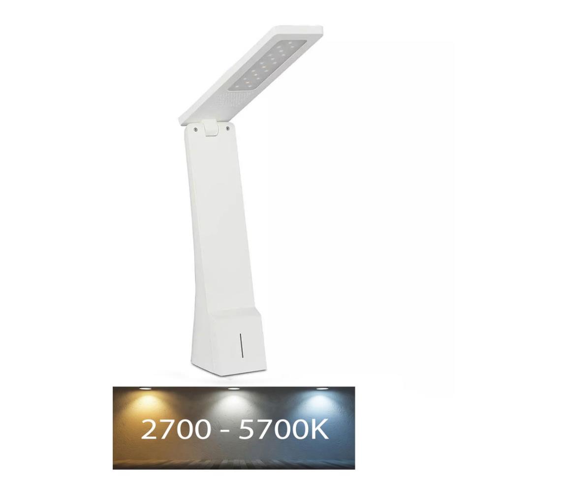 Obrázok V-TAC LED STOLNÁ LAMPA 4W, 3 V 1 (TEPLÁ, DENNÁ AJ STUDENÁ ), BIELA+ZLATá FARBA