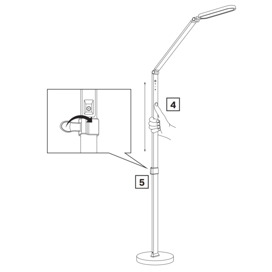 LED Stmievateľná dotyková stojacia lampa FERRARA LED/13W/230V 3000/4000/6000K biela