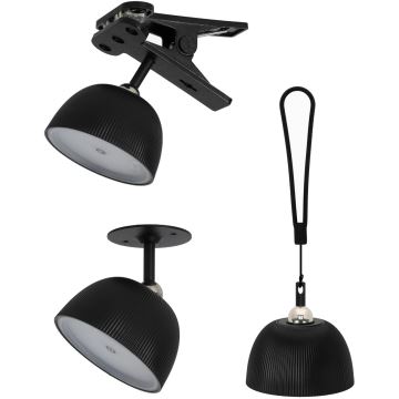 LED Stmievateľná nabíjacia stolná lampa 4v1 LED/3,5W/5V 3000/4000/6500K IP54 1800 mAh čierna