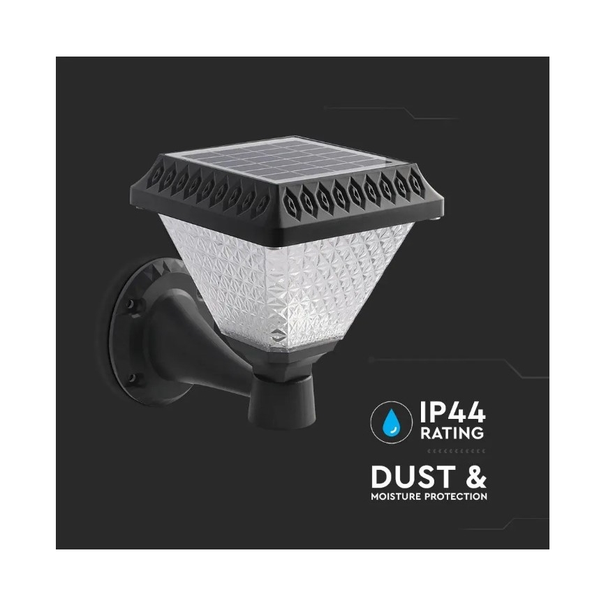 LED Stmievateľná solárna nástenná lampa LED/0,8W/5,5V 3000/4000/6400K IP44 + diaľkové ovládanie