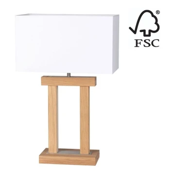 LED Stmievateľná stolná lampa HAKON 1xE27/40W+2xLED/7,5W/230V 55 cm dub – FSC certifikované