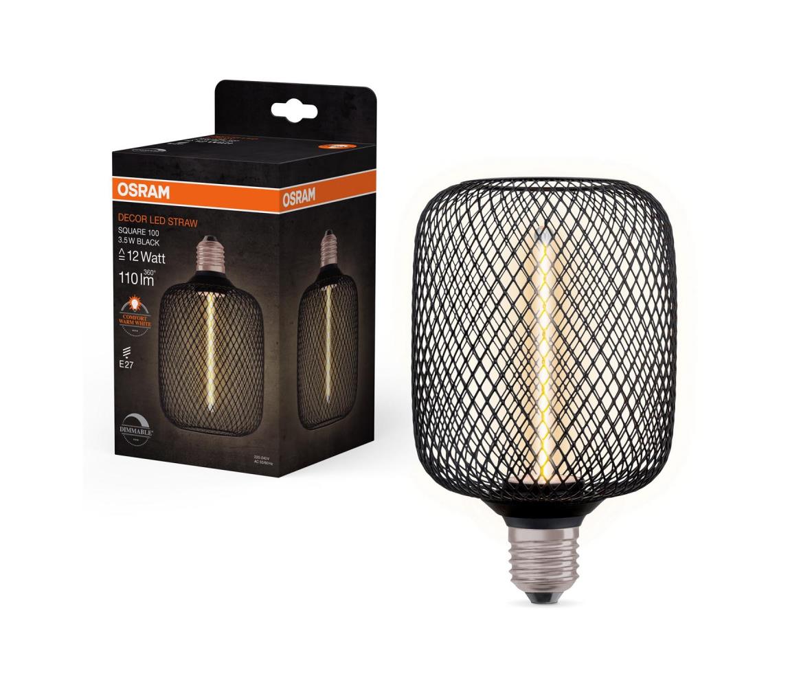 Osram LED Stmievateľná žiarovka DECOR FILAMENT E27/3,5W/230V 1800K čierna - Osram