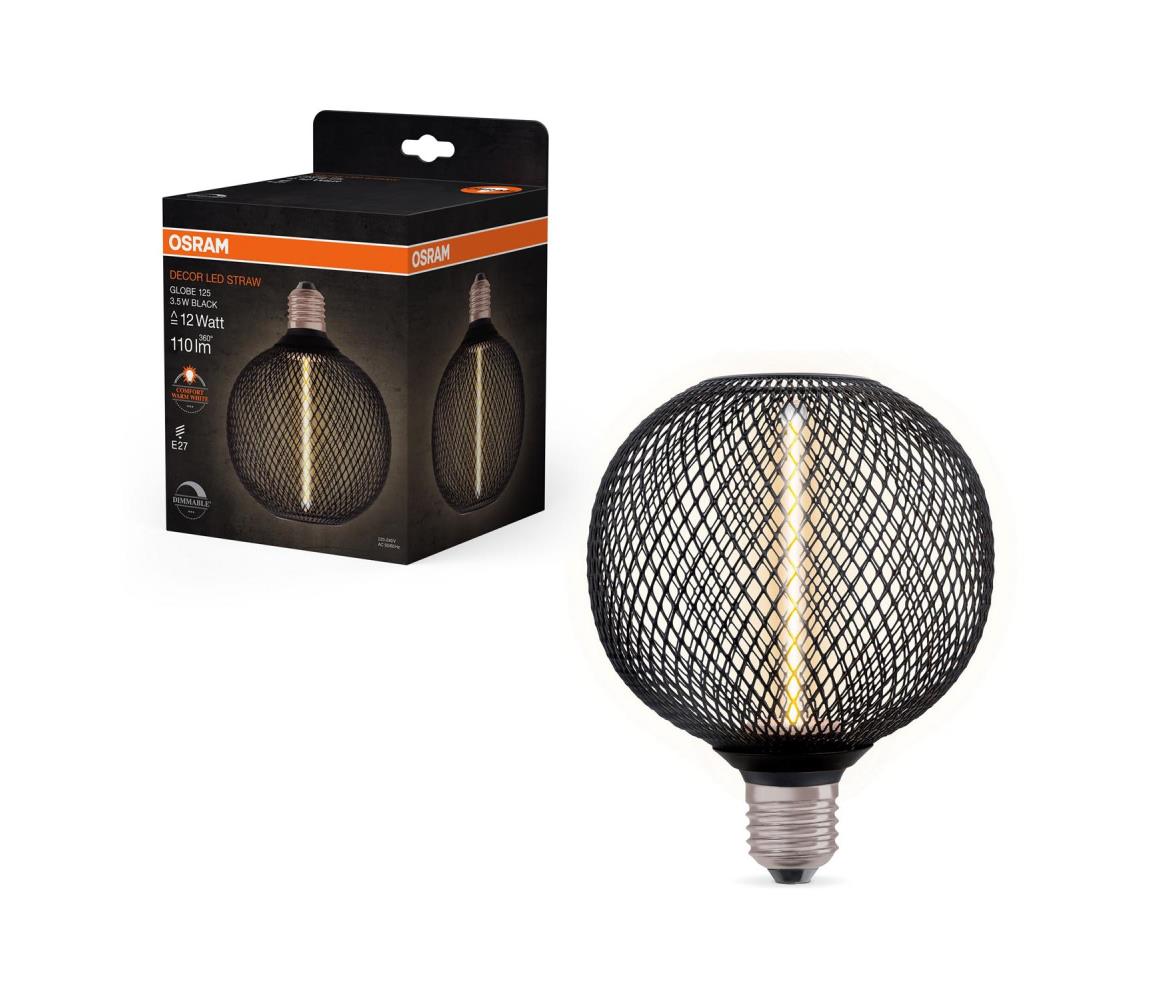 Osram LED Stmievateľná žiarovka DECOR  FILAMENT G125 E27/3,5W/230V 1800K čierna - Osram 