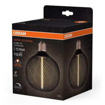 LED Stmievateľná žiarovka DECOR  FILAMENT G125 E27/3,5W/230V 1800K čierna - Osram