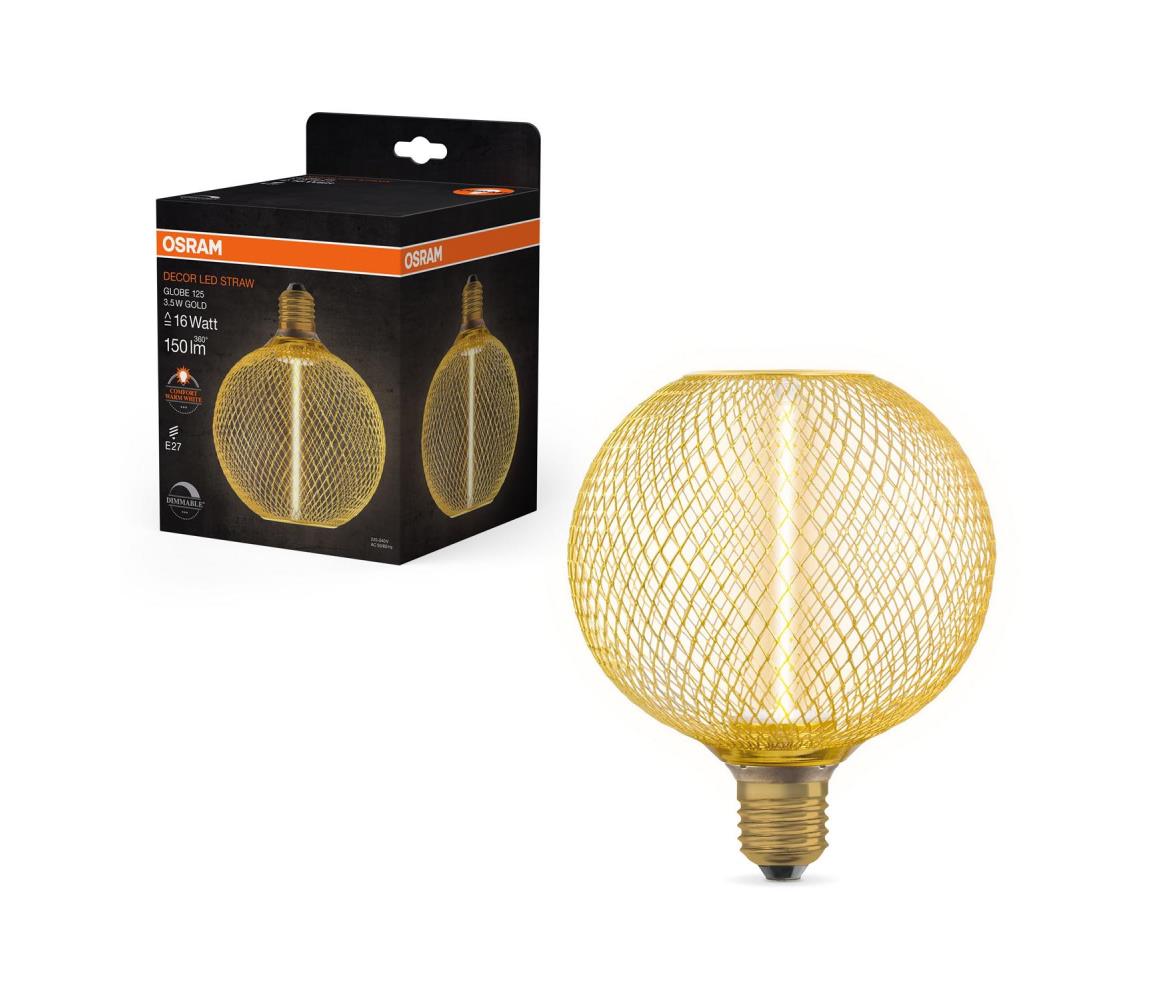 Osram LED Stmievateľná žiarovka DECOR  FILAMENT G125 E27/3,5W/230V 1800K zlatá - Osram 