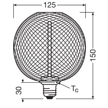 LED Stmievateľná žiarovka DECOR  FILAMENT G125 E27/3,5W/230V 1800K zlatá - Osram