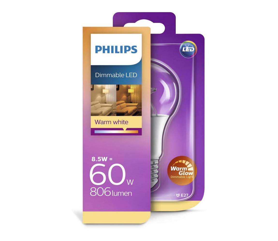 Obrázok Philips LED 8.5-60W, E27, čirá, 2200-2700K (929001150930)