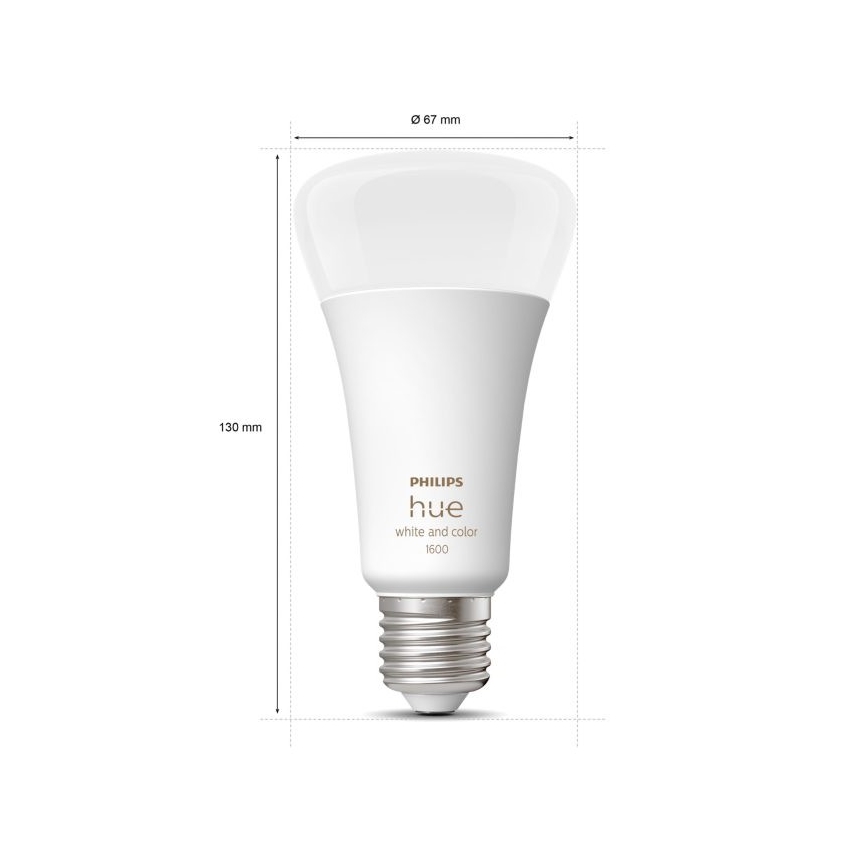 LED Stmievateľná žiarovka Philips  Hue White And Color Ambiance A67 E27/13,5W/230V 2000-6500K