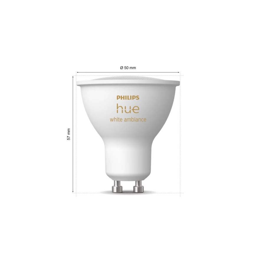 LED Stmievateľná žiarovka Philips Hue WHITE AMBIANCE GU10/4,2W/230V 2200-6500K