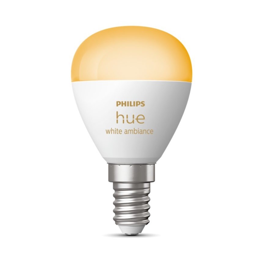 LED Stmievateľná žiarovka Philips Hue WHITE AMBIANCE P45 E14/5,1W/230V 2200-6500K