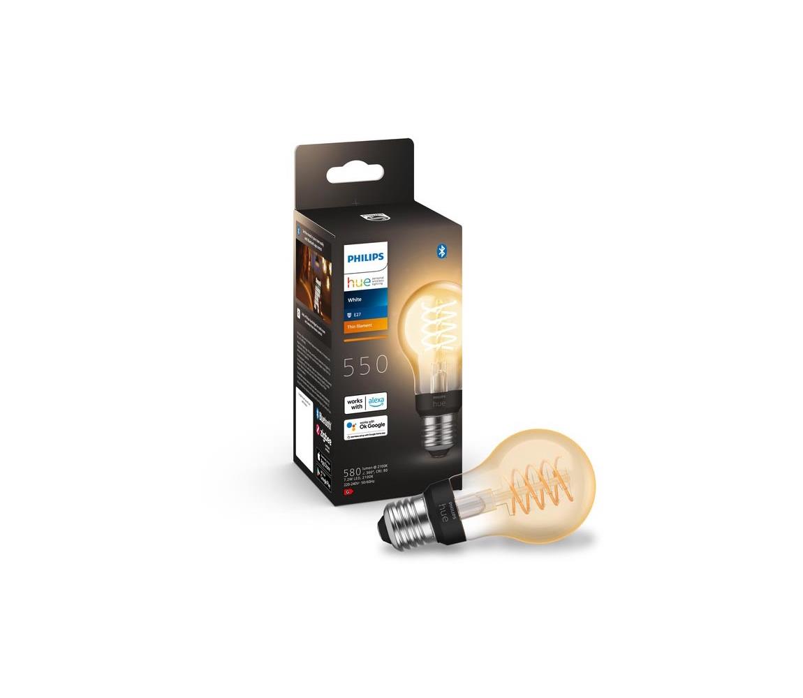 Philips LED Stmievateľná žiarovka Philips Hue WHITE FILAMENT A60 E27/7W/230V 2100K 