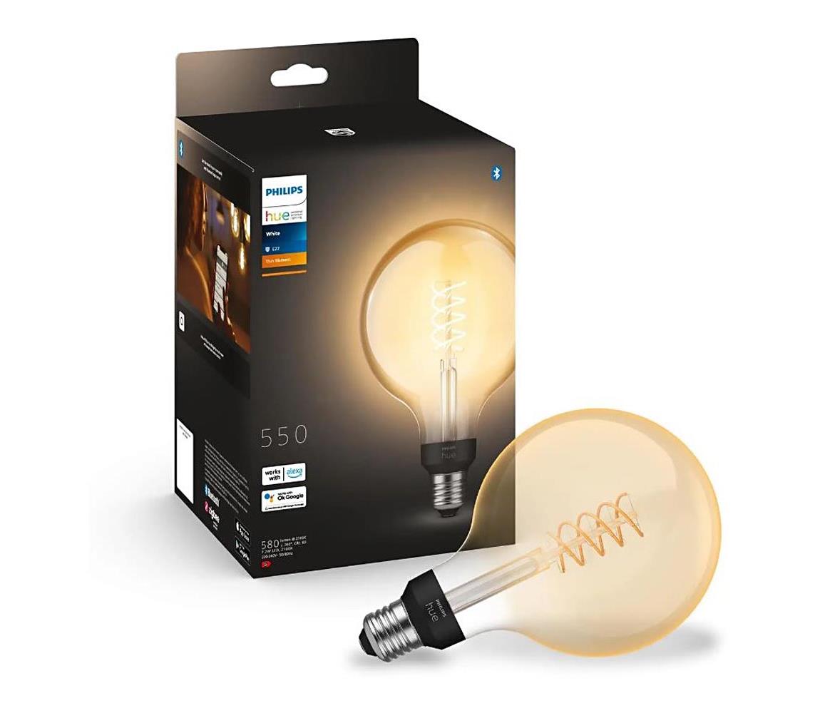 Philips LED Stmievateľná žiarovka Philips Hue WHITE FILAMENT G125 E27/7W/230V 2100K 