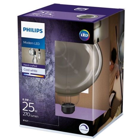 LED Stmievateľná žiarovka SMOKY VINTAGE Philips G200 E27/6,5W/230V 4000K