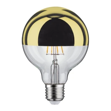 LED Stmievateľná žiarovka so zrkadlovým vrchlíkom GLOBE G95 E27/6,5W/230V 2700K zlatá - Paulmann 28675