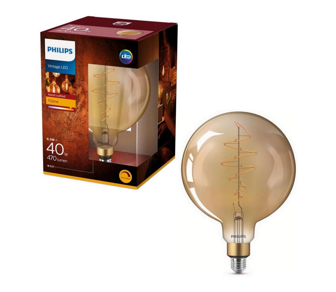 Philips LED Stmievateľná žiarovka VINTAGE Philips G200 E27/6,5W/230V 2000K 