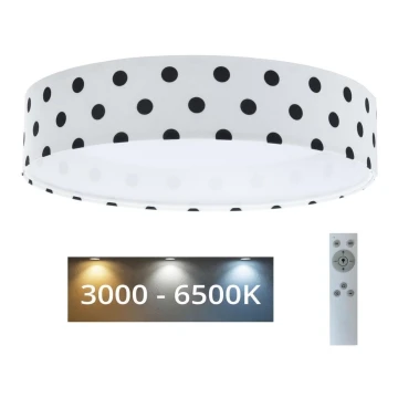 LED Stmievateľné detské stropné svietidlo SMART GALAXY KIDS LED/24W/230V 3000-6500K bodky biela/čierna + diaľkové ovládanie