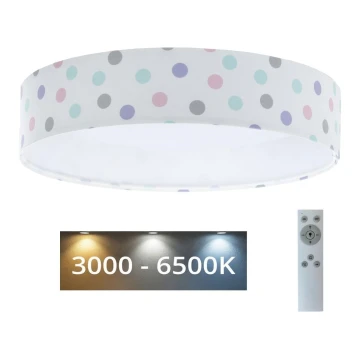 LED Stmievateľné detské stropné svietidlo SMART GALAXY KIDS LED/24W/230V 3000-6500K bodky pestrofarebná + diaľkové ovládanie