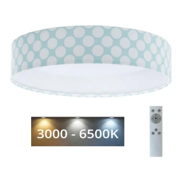 LED Stmievateľné detské stropné svietidlo SMART GALAXY KIDS LED/24W/230V 3000-6500K bodky zelená/biela + diaľkové ovládanie