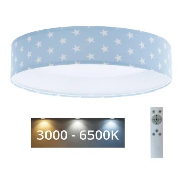 LED Stmievateľné detské stropné svietidlo SMART GALAXY KIDS LED/24W/230V 3000-6500K hviezdičky modrá/biela + diaľkové ovládanie