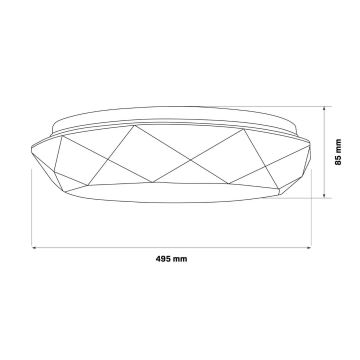 LED Stmievateľné kúpeľňové svietidlo GALAXY LED/72W/230V pr. 49 cm 3000-6000K IP44 + diaľkové ovládanie