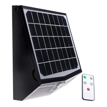 LED Stmievateľné solárne svietidlo so senzorom pohybu a súmraku LED/15W/5400 mAh 7,4V IP65 + diaľkové ovládanie