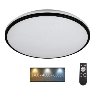LED Stmievateľné stropné svietidlo ARVOS LED/37W/230V čierna + diaľkové ovládanie