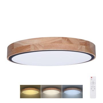 LED Stmievateľné stropné svietidlo IRON OAK LED/48W/230V 3000-6500K hnedá pr. 40 cm + diaľkové ovládanie