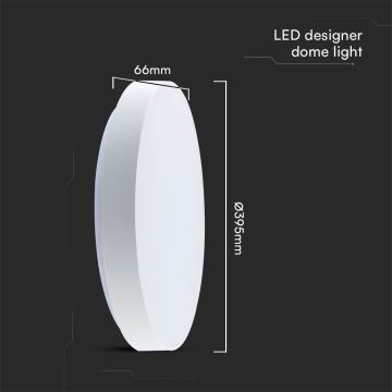 LED Stmievateľné stropné svietidlo LED/40W/230V 3000-6500K 39,5 cm biela + diaľkové ovládanie