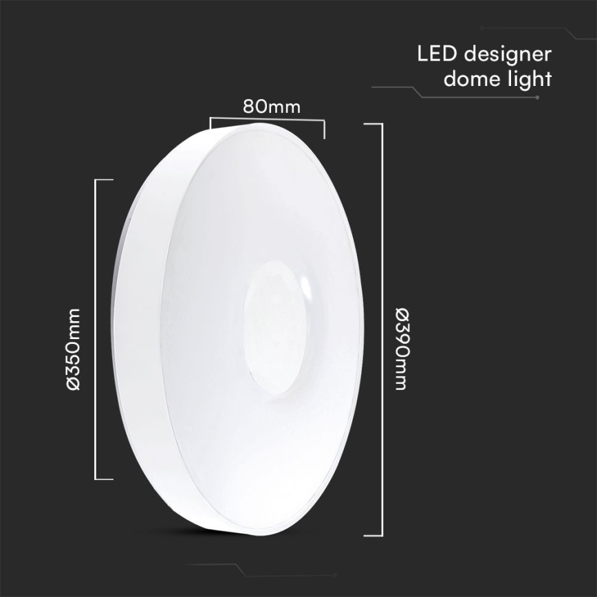 LED Stmievateľné stropné svietidlo LED/40W/230V 3000-6500K 39 cm biela + diaľkové ovládanie