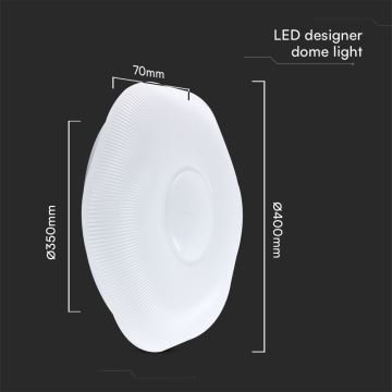 LED Stmievateľné stropné svietidlo LED/40W/230V 3000-6500K 40 cm biela + diaľkové ovládanie