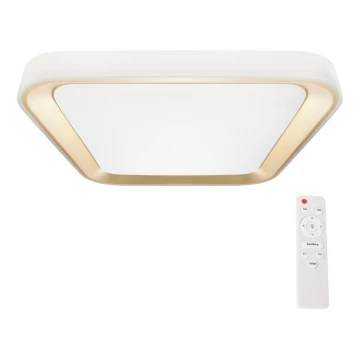 LED Stmievateľné stropné svietidlo QUADRO LED/66W/230V 3000-6000K biela/zlatá + diaľkové ovládanie